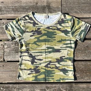 Cropped Camo Tee
